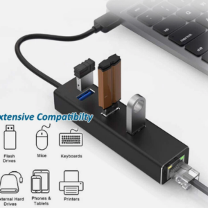 USB 3.0 Hub With Gigabit Ethernet Port Adapter